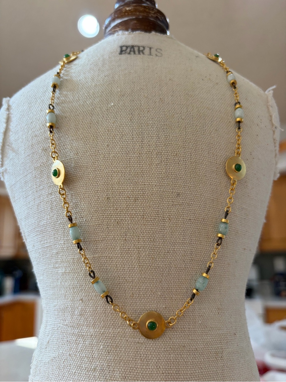Lauren Ralph Lauren Gold-Tone Necklace with Green and blue Stone Accents
